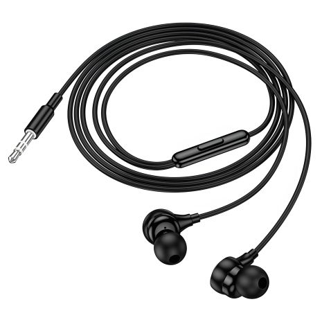 Дротові навушники HOCO M116 Benevolent universal earphones with microphone, 1.2m, 3.5mm, black Дротові навушники HOCO M116 Benevolent universal earphones with microphone, 1.2m, 3.5mm, black