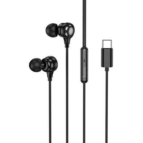 Наушники HOCO M116 Benevolent universal digital earphones with microphone |1.2m, Type-| black