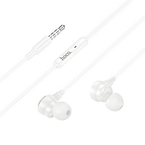 Дротові навушники HOCO M116 Benevolent universal earphones with microphone, 1.2m, 3.5mm, white