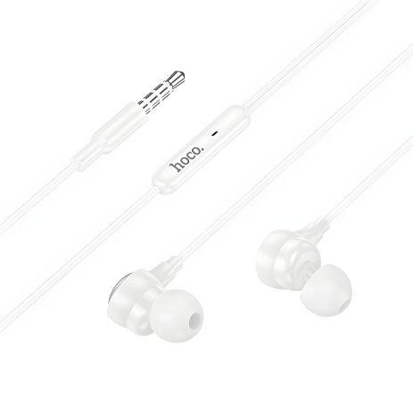 Дротові навушники HOCO M116 Benevolent universal earphones with microphone, 1.2m, 3.5mm, white Дротові навушники HOCO M116 Benevolent universal earphones with microphone, 1.2m, 3.5mm, white