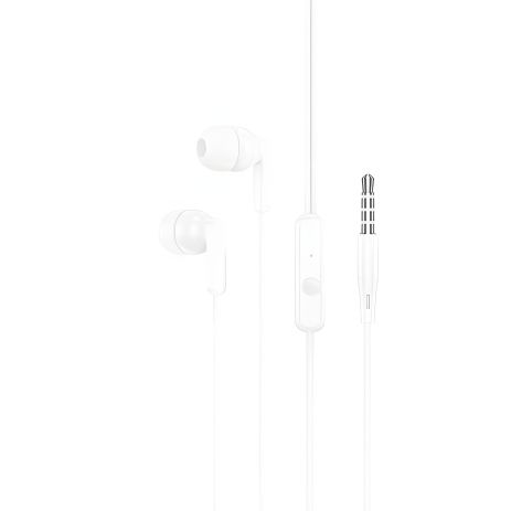 Дротові навушники HOCO M121 Bright universal earphones with microphone, 3.5mm, 1.2m, white Дротові навушники HOCO M121 Bright universal earphones with microphone, 3.5mm, 1.2m, white