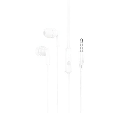 Дротові навушники HOCO M121 Bright universal earphones with microphone, 3.5mm, 1.2m, white Дротові навушники HOCO M121 Bright universal earphones with microphone, 3.5mm, 1.2m, white