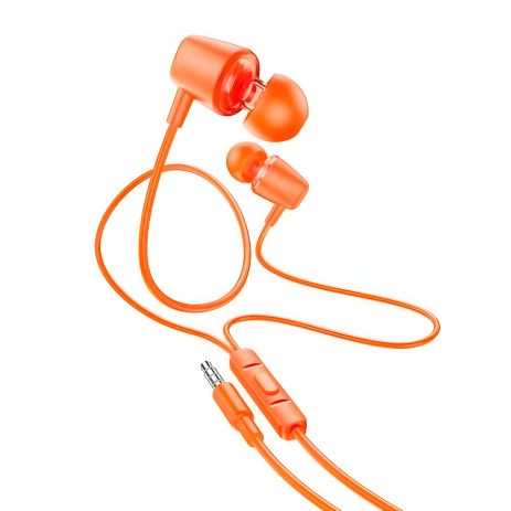 HOCO M107 Discoverer orange universal earphones with mic