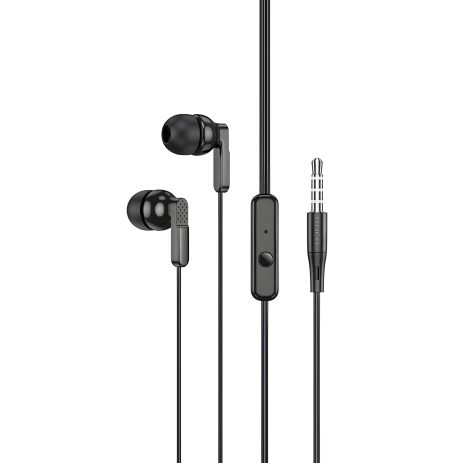 HOCO M121 Bright black universal earphones with microphone