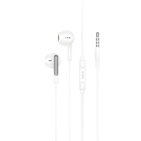 Дротові навушники HOCO M123 Glory universal earphones with microphone, 3.5mm, 1.2m, white Дротові навушники HOCO M123 Glory universal earphones with microphone, 3.5mm, 1.2m, white