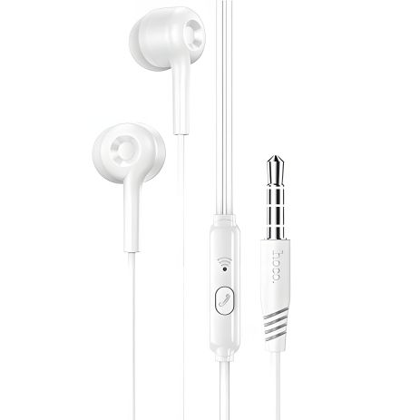 Дротові навушники HOCO M82 La musique universal earphones with mic, 3.5mm, 1.2m, white Дротові навушники HOCO M82 La musique universal earphones with mic, 3.5mm, 1.2m, white