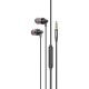 Дротові вакуумні навушники HOCO M90 Delight wired digital earphone with microphone, 3.5mm, 1.2m, black