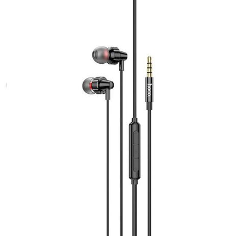 Дротові вакуумні навушники HOCO M90 Delight wired digital earphone with microphone, 3.5mm, 1.2m, black