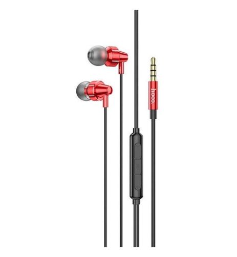 Дротові вакуумні навушники HOCO M90 Delight wired digital earphone with microphone, 3.5mm, 1.2m, red