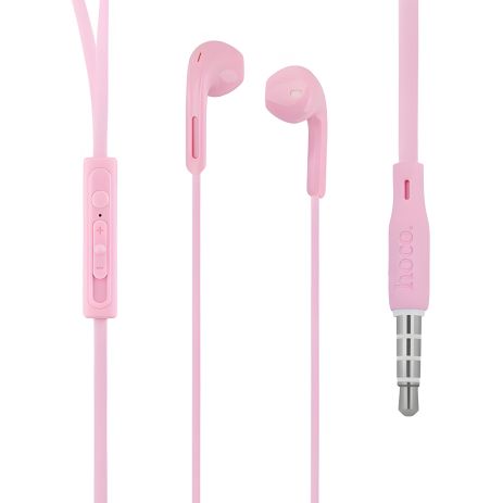 Дротові навушники HOCO M39 Rhyme with mic, 3.5mm, 1.2m, pink