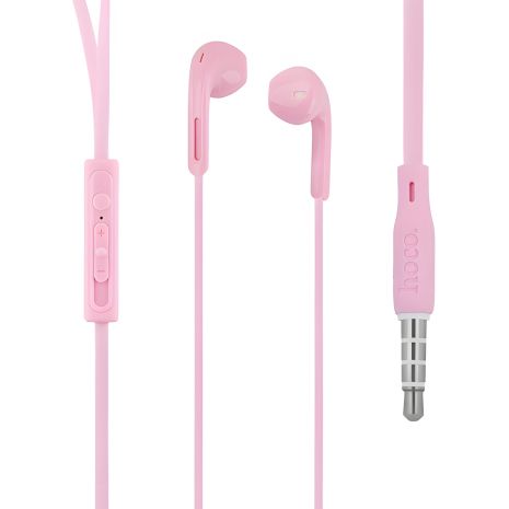 Дротові навушники HOCO M39 Rhyme with mic, 3.5mm, 1.2m, pink