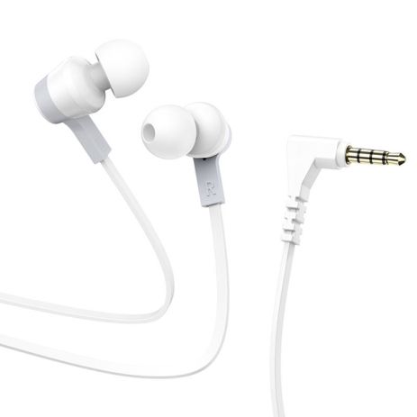 Дротові вакуумні навушники HOCO M86 Oceanic universal earphones with mic, 3.5mm, 1.2m, white
