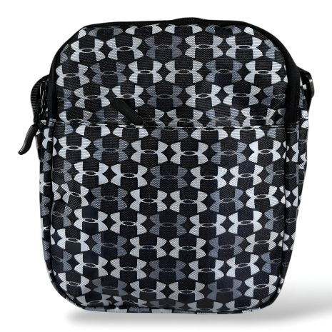 Спортивна сумка чорна з принтом через плече 11