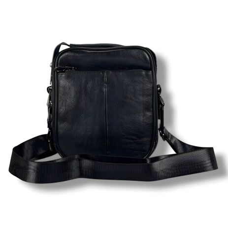 Черная мужская кожаная сумка через плечо Черная мужская кожаная сумка через плечо