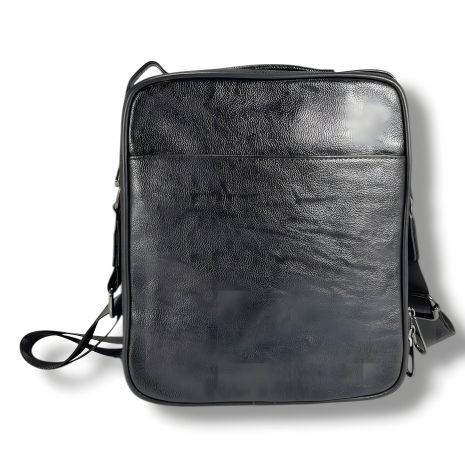 Черная мужская кожаная сумка через плечо