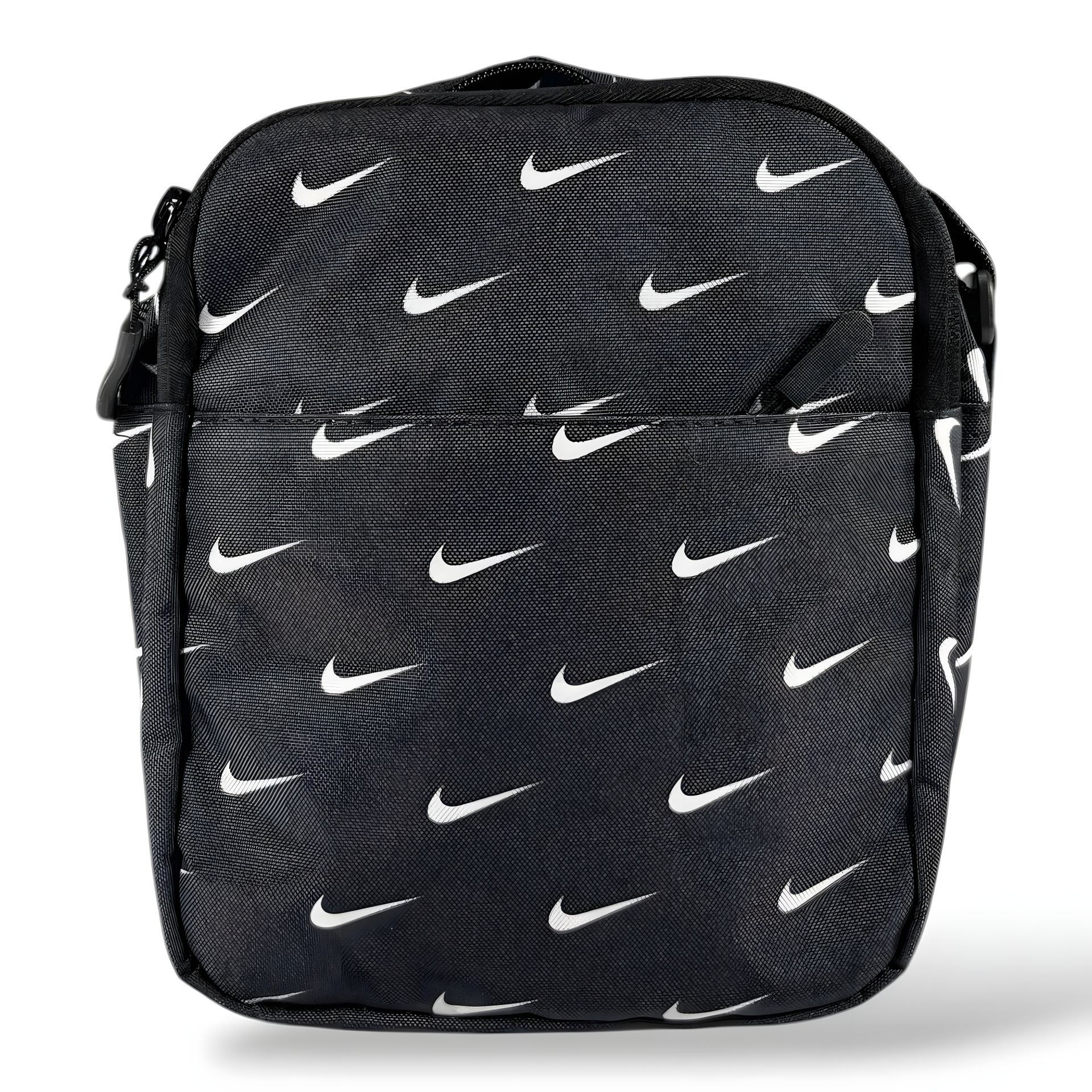 Чорна спортивна сумка через плече з принтом 17 Чорна спортивна сумка через плече з принтом 17