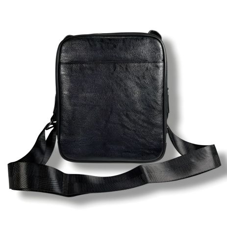 Черная мужская кожаная сумка через плечо