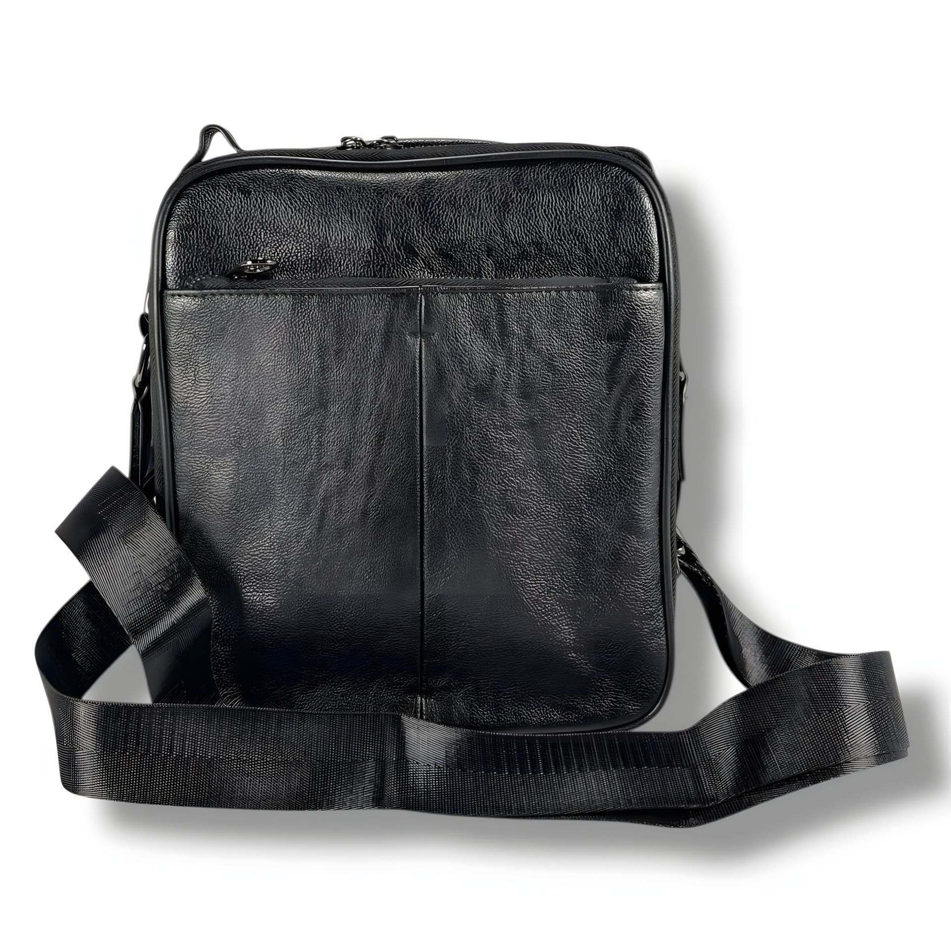 Модна чоловіча шкіряна сумка через плече, чорна Модна чоловіча шкіряна сумка через плече, чорна