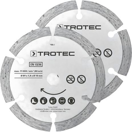 Алмазный отрезной диск Trotec 2 Diamond 89х10х1,8 (2 шт) (6215001302)