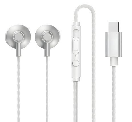 REMAX RM-711a TYPE-C Wired Earphones for Music & Call silver