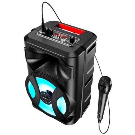 Акустика-караоке Borofone DR01 TWS, BT5.0, AUX, FM, TF, USB, 10W, 1800mAh, 3h, black Акустика-караоке Borofone DR01 TWS, BT5.0, AUX, FM, TF, USB, 10W, 1800mAh, 3h, black