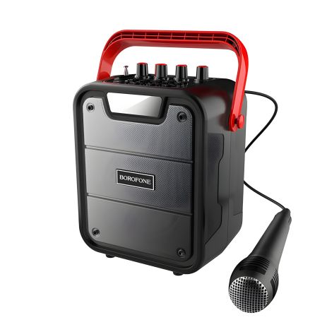 Акустика-караоке BOROFONE BP7 Cool karaoke BT 10W, BT5.0 AUX, FM, TF, USB, 4800mAh, 10h, black Акустика-караоке BOROFONE BP7 Cool karaoke BT 10W, BT5.0 AUX, FM, TF, USB, 4800mAh, 10h, black