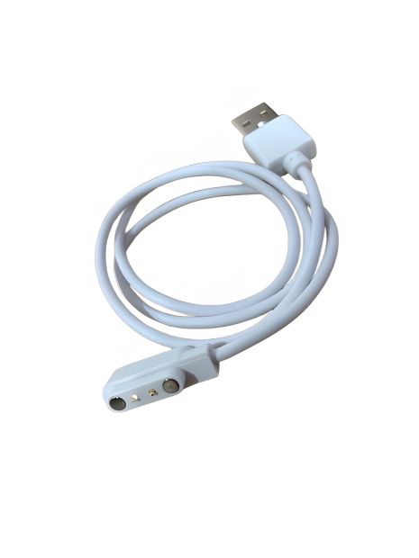 USB кабель для смарт годинника, магнітний універсальний 2 pin (4 x 12.3 mm) білий