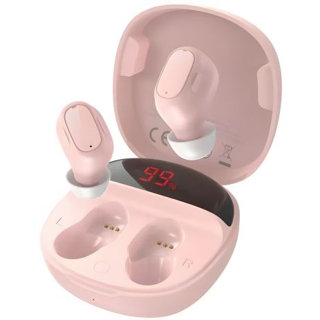 Бездротові навушники BASEUS Encok True Wireless Earphones WM01 Plus, BT5.0, 40mAh, 800mAh, 5h, (NGWM01P-04) pink Бездротові навушники BASEUS Encok True Wireless Earphones WM01 Plus, BT5.0, 40mAh, 800mAh, 5h, (NGWM01P-04) pink