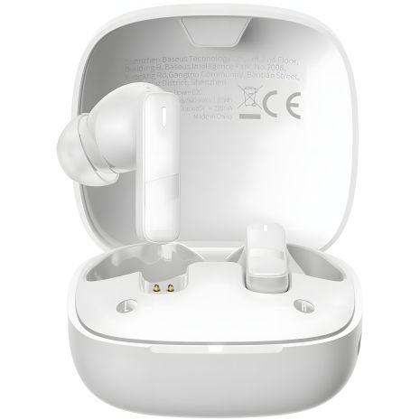 Бездротові навушники Baseus Bowie E20, IPX5, BT5.3, ENC, 35mAh, 500mAh, 8h, білі A00069700223-00