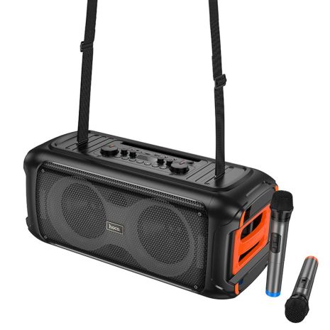 Акустика-караоке HOCO HA9 Kayman dual-mic outdoor BT speaker |BT5.4, 40W, TWS/USB/TF, 8h| black Акустика-караоке HOCO HA9 Kayman dual-mic outdoor BT speaker |BT5.4, 40W, TWS/USB/TF, 8h| black