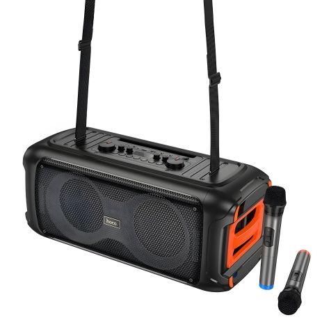 Акустика-караоке HOCO HA9 Kayman dual-mic outdoor BT speaker |BT5.4, 40W, TWS/USB/TF, 8h| black Акустика-караоке HOCO HA9 Kayman dual-mic outdoor BT speaker |BT5.4, 40W, TWS/USB/TF, 8h| black