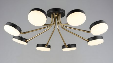 Акриловая светодиодная люстра для гостиной Sirius B N6665/8 COP+BK
