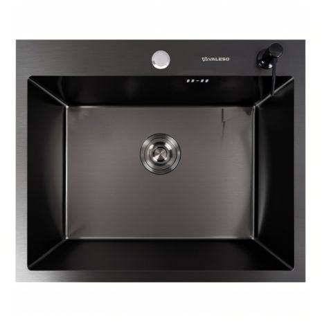 Ручная черная кухонная мойка 60x50 PVD от VALESO (2,0/0,5) Ручная черная кухонная мойка 60x50 PVD от VALESO (2,0/0,5)