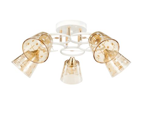 Шикарная люстра декоративная VALESO V 6118-5 WH+FG Шикарная люстра декоративная VALESO V 6118-5 WH+FG