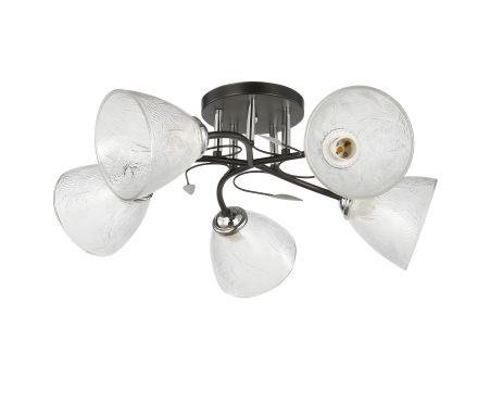 Декоративная люстра INTEREES V 6221-5 BK+CR Декоративная люстра INTEREES V 6221-5 BK+CR