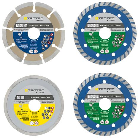 Набор отрезных алмазных дисков Trotec 110/115х22.23х1.2, 4 шт. (код 6225001121)
