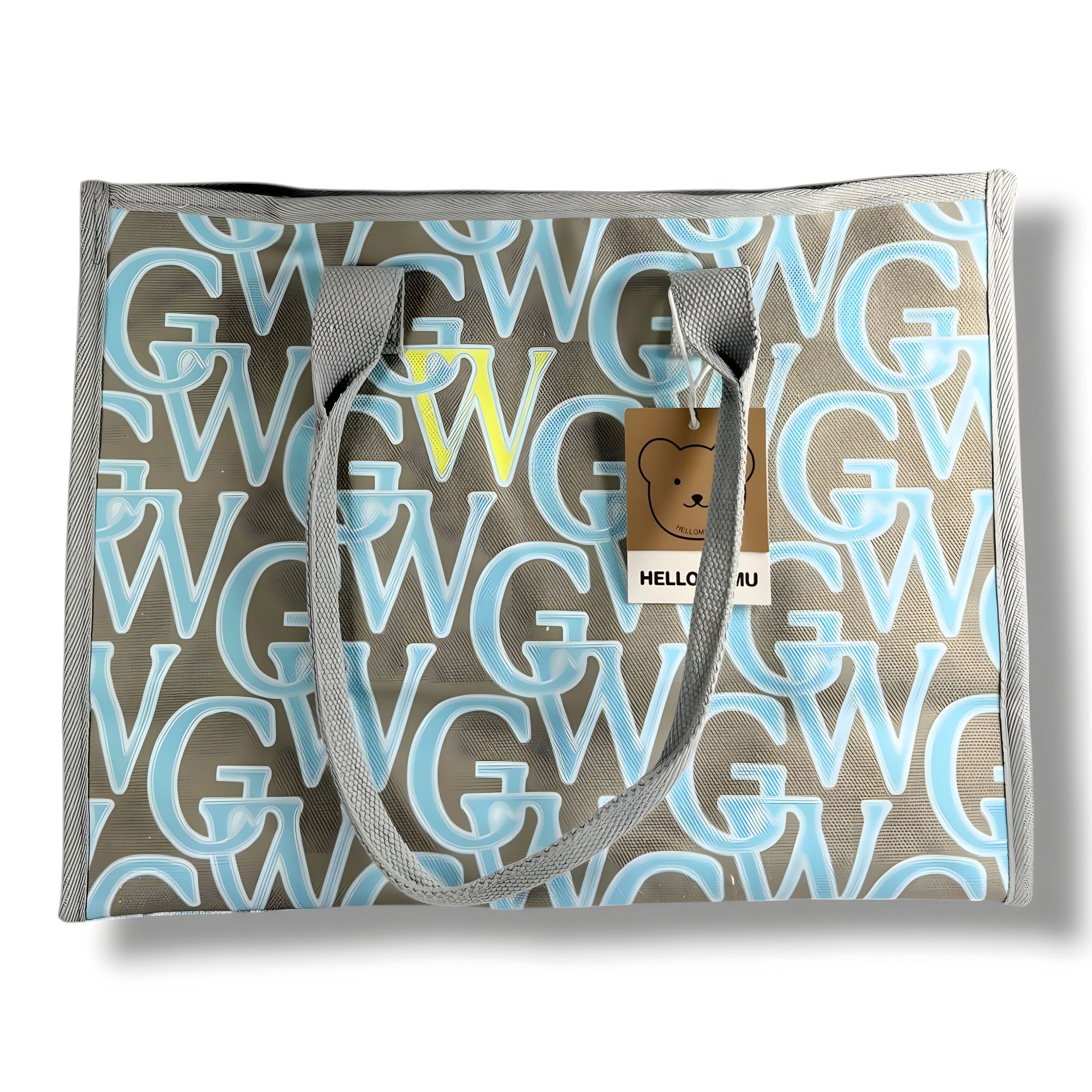 Жіноча сіра текстильна сумка-шоппер для документів A4 Жіноча сіра текстильна сумка-шоппер для документів A4