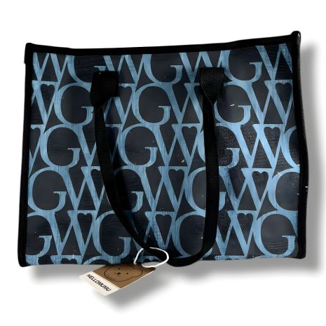 Жіноча чорна текстильна сумка-шоппер, містка та зручна для документів A4