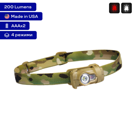 Налобний ліхтар Princeton Tec Byte Multicam 200lm Налобний ліхтар Princeton Tec Byte Multicam 200lm