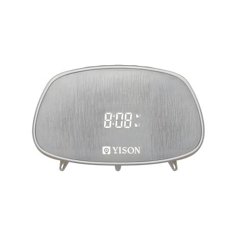 Акустическая система YISON WS-1 TWS с Часами и Светодиодной Подсветкой |AUX/FM/BT5.0, 2*5W| Кофейная
