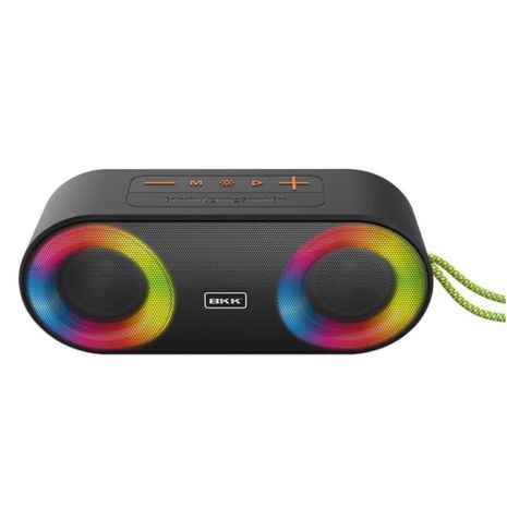 Портативна колонка BKK K215 waterproof BT Speaker, BT5.3, TWS, AUX, TF, USB, FM, 2*5W, 3000mAh, 10h, black Портативна колонка BKK K215 waterproof BT Speaker, BT5.3, TWS, AUX, TF, USB, FM, 2*5W, 3000mAh, 10h, black