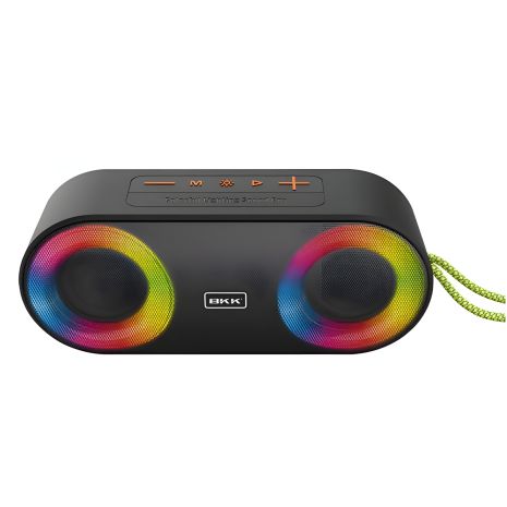 Водонепроницаемая Bluetooth Колонка BKK K215 |BT5.3, TWS, AUX/TF/USB/FM, 2*5W| Чёрная