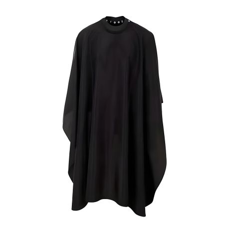 Клієнтський пеньюар перукарський на кнопках з силіконовим комірцем чорний, 160х150 см Клієнтський пеньюар перукарський на кнопках з силіконовим комірцем чорний, 160х150 см