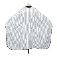 Парикмахерская накидка для клиента с силиконовым воротничком, полосатый пеньюар на кнопках, полиэстер, размеры 160х150 см