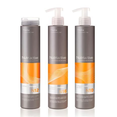 Набор Erayba TRIO NutriActive Collastin: шампунь, кондиционер, маска для волос с коллагеном, 3x250 мл