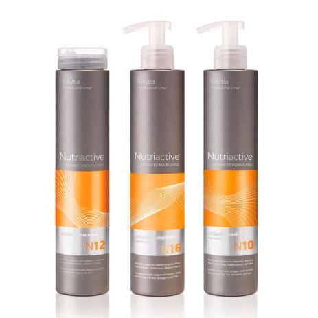 Набор для волос Erayba TRIO NutriActive Collastin шампунь кондиционер маска с коллагеном и эластином, 3х250 мл