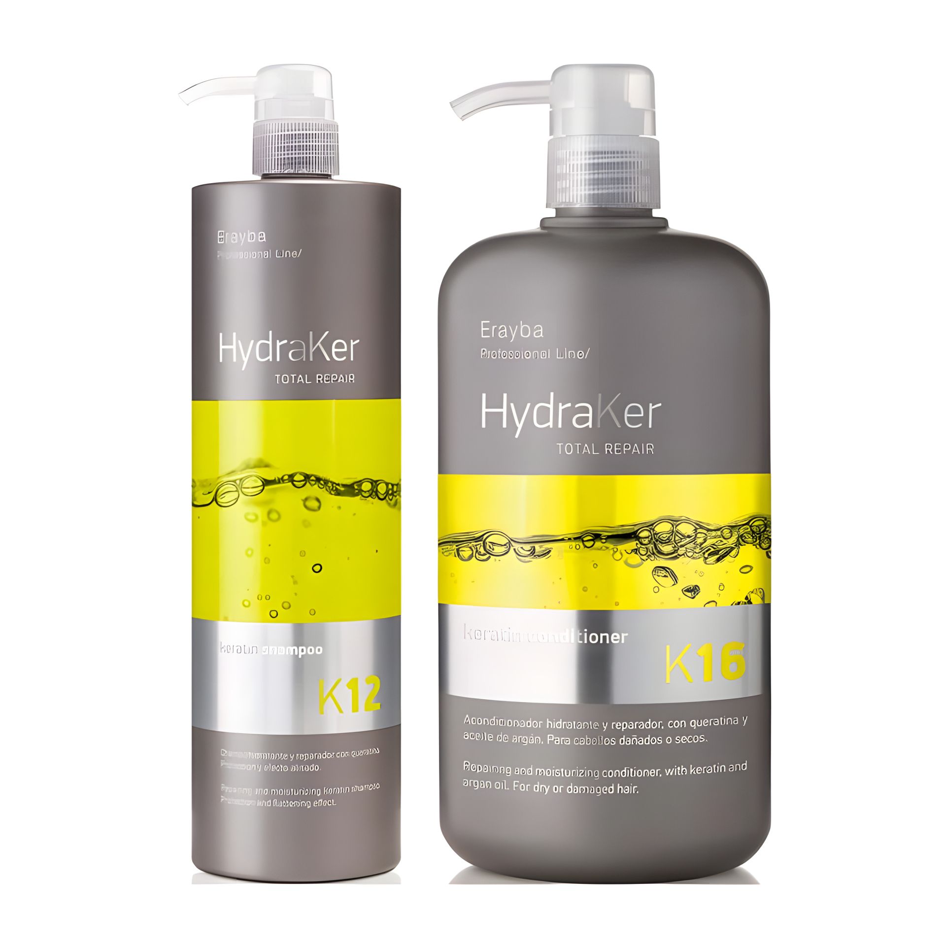 Набір Erayba для волосся DUO HydraKer Keratin шампунь та кондиціонер для зволоження та відновлення волосся, 2х1000 мл Набір Erayba для волосся DUO HydraKer Keratin шампунь та кондиціонер для зволоження та відновлення волосся, 2х1000 мл