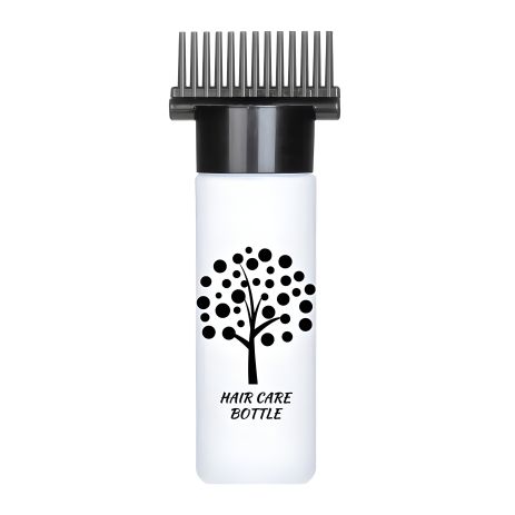 Аплікатор флакон для нанесення фарби з гребінцем, пластиковий прозорий, 175 мл