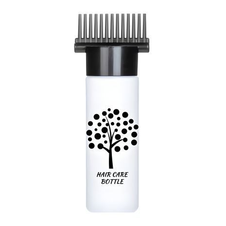 Аплікатор флакон для нанесення фарби з гребінцем, пластиковий прозорий, 175 мл