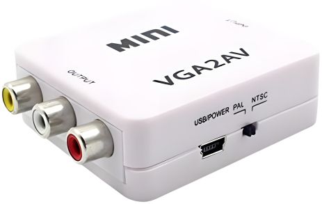 Мини конвертер VGA в AV с поддержкой 1080P для ПК и телевизора Мини конвертер VGA в AV с поддержкой 1080P для ПК и телевизора